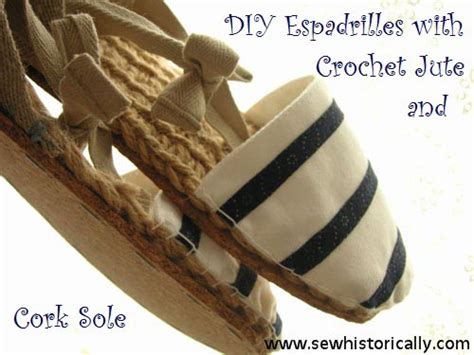 DIY Espadrilles With Jute And Cork Sole - Sew Historically