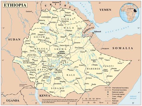 Large detailed political and administrative map of Ethiopia with all ...