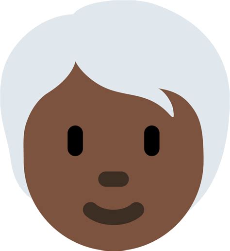 "person: dark skin tone, white hair" Emoji - Download for free – Iconduck