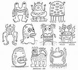 PDF Printable Digital Crazy Monsters Coloring Book  Etsy Doodle sketch template