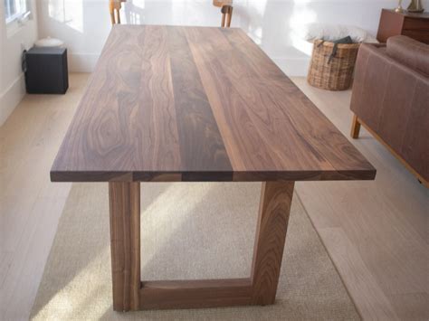 Mid Century Modern Dining Table, Narrow Walnut Dining Table on Square Walnut Legs, Large Danish ...