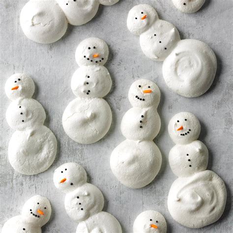 Sparkly Meringue Snowmen Recipe | Taste of Home