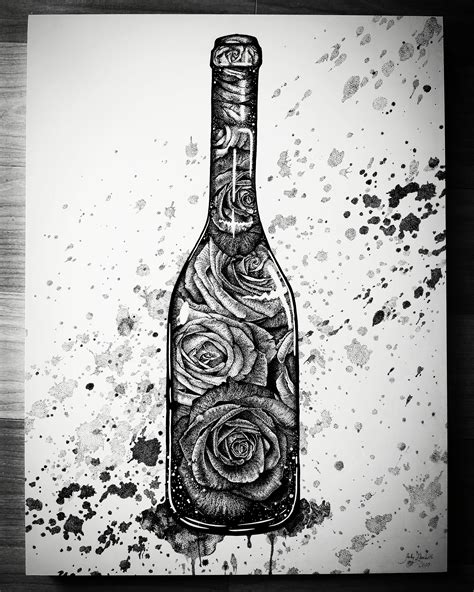 Wine Bottle Drawing at PaintingValley.com | Explore collection of Wine Bottle Drawing