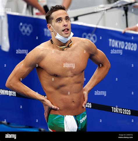 Tokyo, Japan. 28th July, 2021. Chad le Clos of South Africa reacts after the men's 200m ...