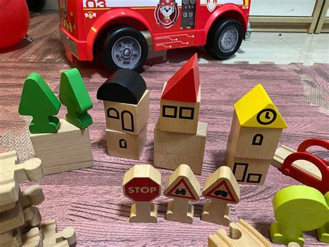 IKEA Wooden Train Set 108 pcs, Hobbies & Toys, Toys & Games on Carousell