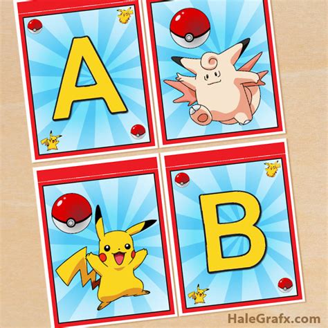 FREE Printable Pokémon Alphabet Banner Pack