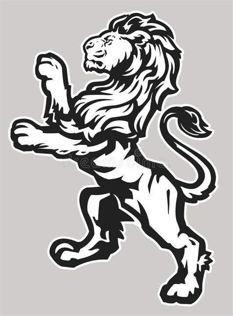 a black and white lion logo on a gray background
