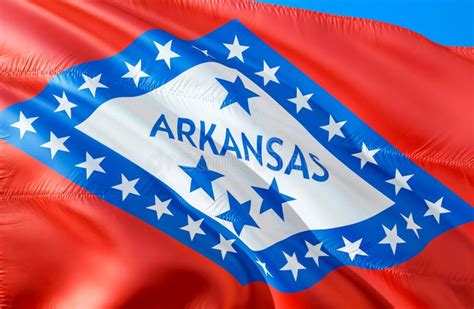 Arkansas Flag. 3D Waving USA State Flag Design. the National US Symbol of Arkansas State, 3D ...