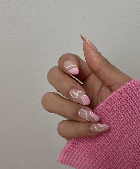 Pastel Baby Pink Swirl Nail Art Inspo | Fire nails, Nails, Short acrylic nails