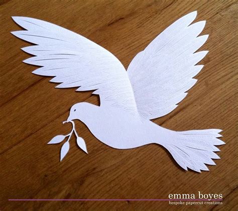 Peace dove Papercut commission by Emma Boyes (Emma Boyes - papercuts) | Paper birds, Paper art ...