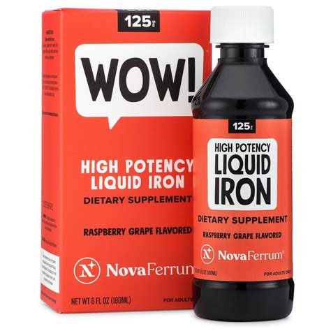 NovaFerrum 125 Liquid Iron Supplement Raspberry Grape Flavor