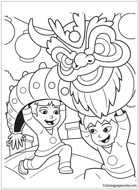 Chinese New Year Dragon Coloring Page - Free Printable Coloring Pages