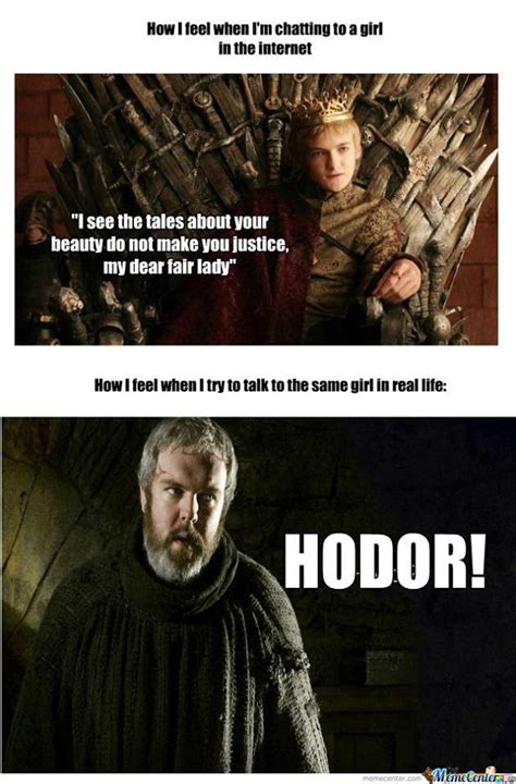 #GameOfThrones One Of The Best Hodor Meme | Game Of Thrones Memes and ...