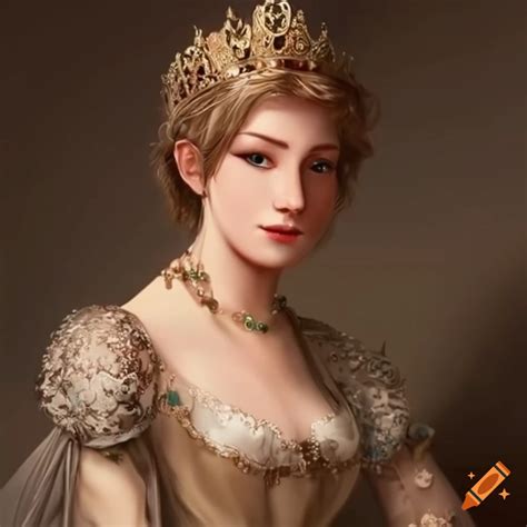 Elegant queen with short hair