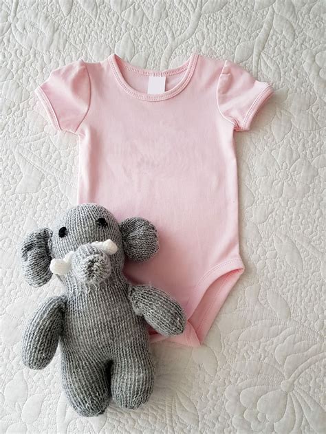 pink, onesie, gray, elephant, plush, toy, baby girl, digital product ...