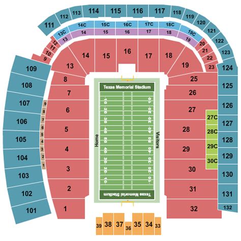 Darrell K. Royal Texas Memorial Stadium Seating Chart + Rows, Seats and ...