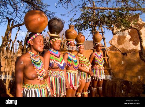 Colorful Women in Native Zulu Tribe at Shakaland Center South Africa Stock Photo - Alamy