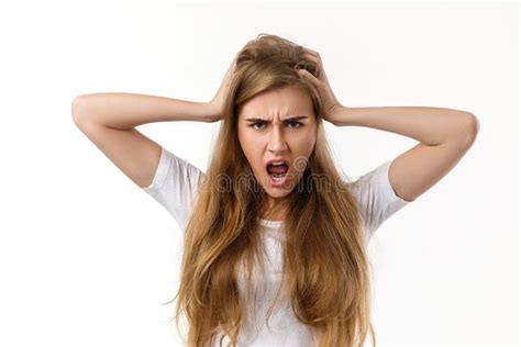 Portrait Of Young Angry Woman Screaming Stock Image - Image of frustration, girl: 169074185