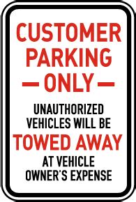 Customer Parking Signs - Large Selection, Ships Fast