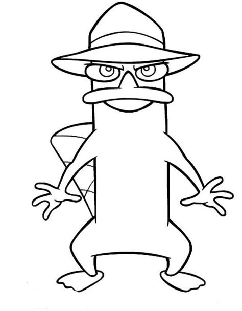 Agent P Ready To Action In Phineas And Ferb Coloring Page : Kids Play ...