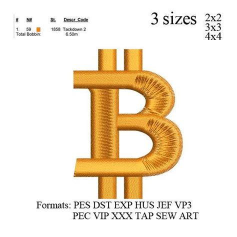 Bitcoin currency Symbol embroidery design Bitcoin currency | Currency ...