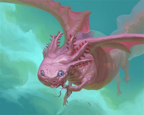 Axolotl dragon (art by me) : r/Dragon
