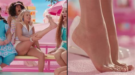 Fans baffled at how often Margot Robbie's feet feature in new Barbie ...