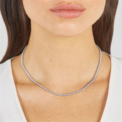 White Gold 3-Prong Diamond Tennis Necklace for Women | Jennifer Meyer