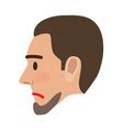 Sad man avatar user pic front and side head view Vector Image