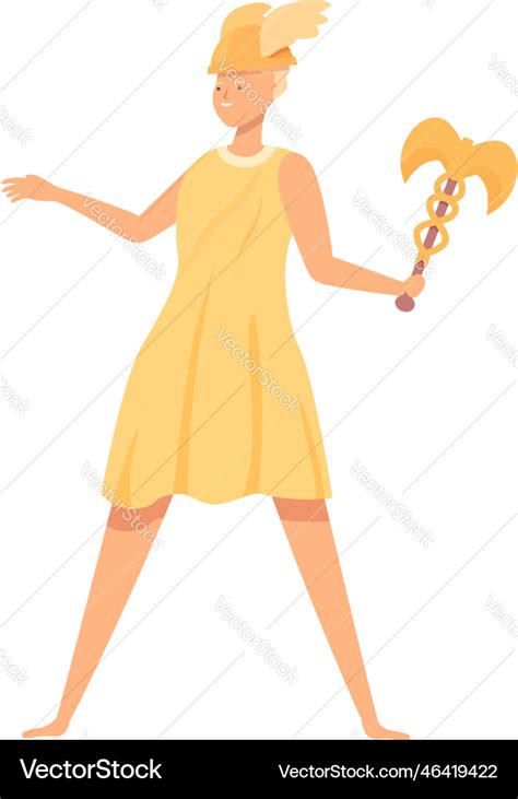 Hermes icon cartoon greek god Royalty Free Vector Image