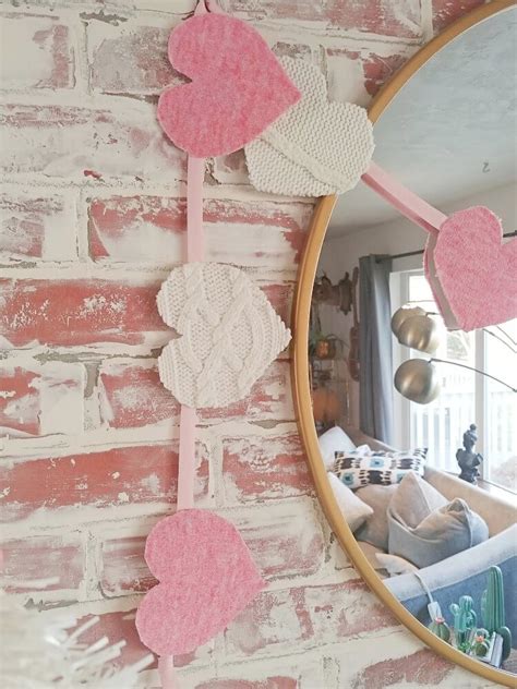 DIY Sweater Heart Garland - Little Vintage Cottage