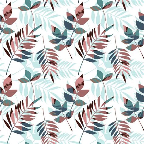 a pattern with leaves on a white background