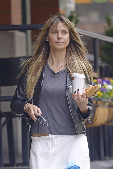 HEIDI KLUM with no Make-up Out for Breakfast in New York 06/03/2019 ...