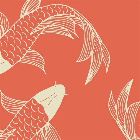 Orange Koi Fish Wallpaper - Peel and Stick - The Wallberry