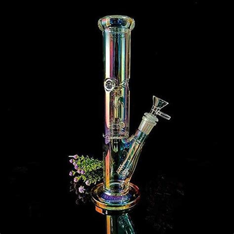 2020 Luminous Glass Bong Glass Water Pipe Smoking Bongs 12 Inches Tall With One Perc 14mm Joint ...