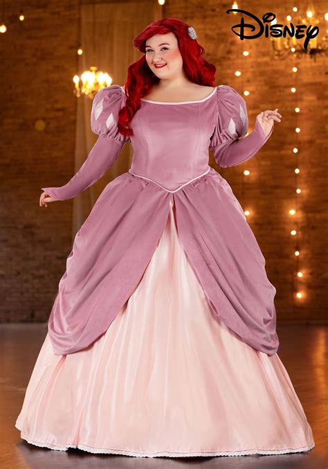 Women's Plus Size Disney Pink Dress Ariel Costume Dress