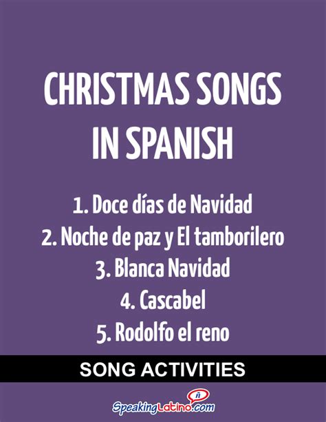 Christmas Songs in Spanish Preschool Spanish, Spanish Teaching ...