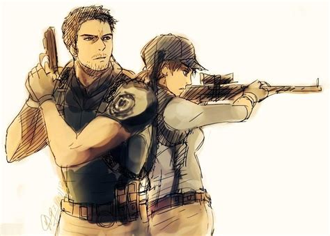 Resident Evil - Chris Redfield and Jill Valentine | Resident evil wesker, Resident evil anime ...