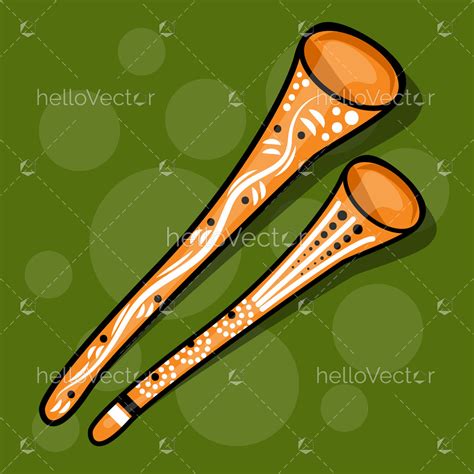 Aboriginal Didgeridoo art - Vector Illustration - Download Graphics & Vectors