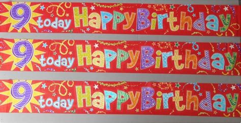 Happy 9th Birthday Banners | BirthdayBuzz