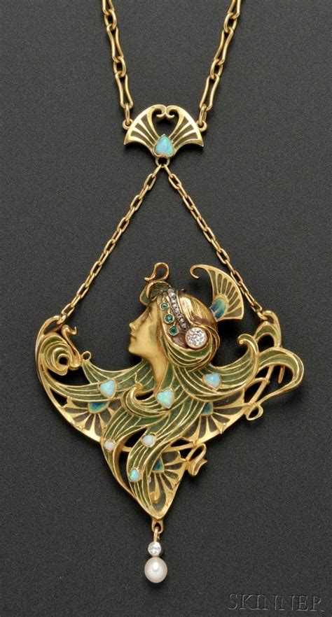Art Nouveau Jewelry, Gautrait | Art nouveau jewelry, Art nouveau jewelry necklace, Jewelry art