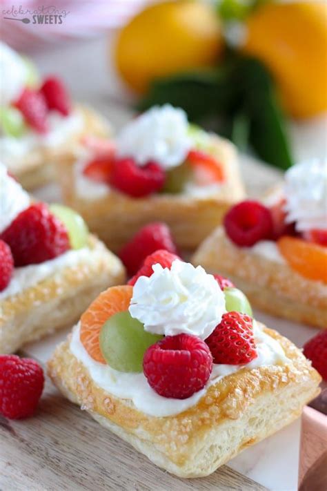 Mini Cream Cheese Fruit Tarts - A puff pastry tart shell filled with a ...