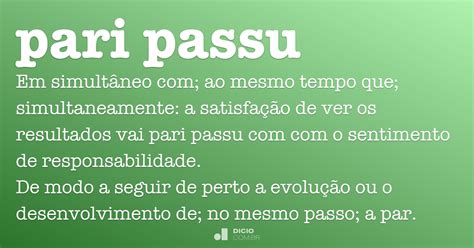 Pari passu - Dicio, Dicionário Online de Português