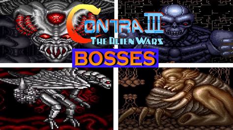 Contra III: The Alien Wars: All Bosses (No Damage) - YouTube