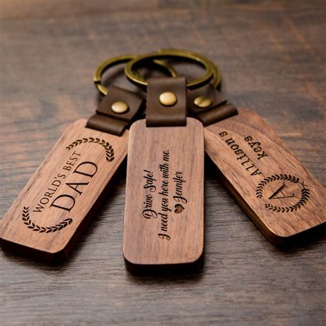 Engraved Wood Key Chain Custom Keychain Gift for Home Car Office, Birthday Anniversary Gift ...