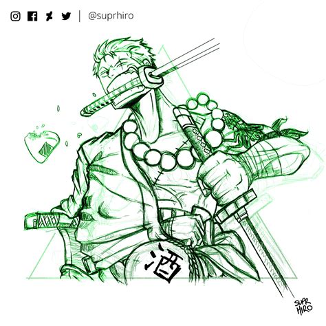 A sketch of Zoro I did awhile ago : r/OnePiece