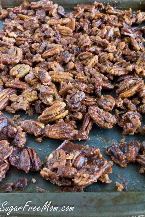 Sugar Free Sweet Candied Bourbon Pecans | Low carb keto recipes, Sugar ...