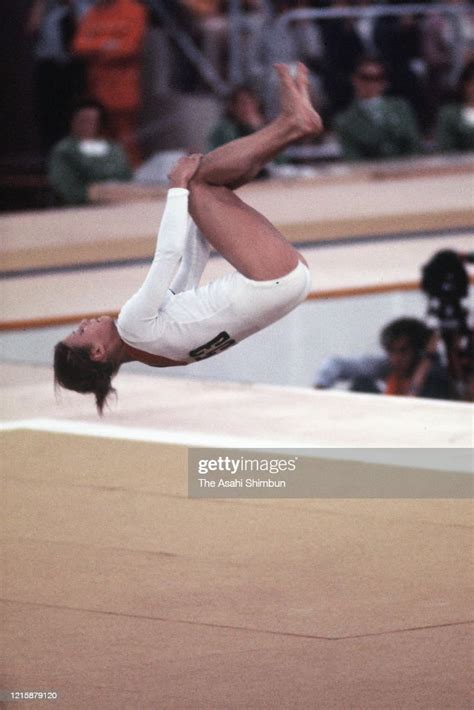 Olga Korbut of the Soviet Union competes in the Floor of the Artistic ...