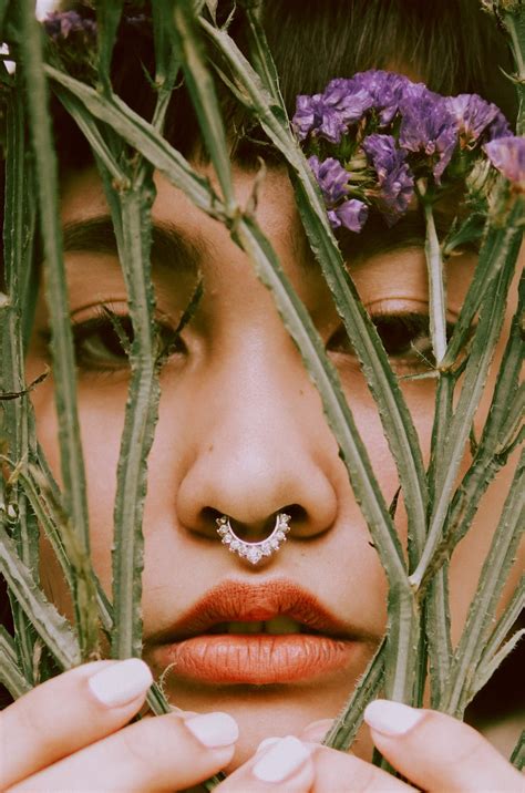 Woman With Red Lipstick and Purple Flower on Her Face · Free Stock Photo