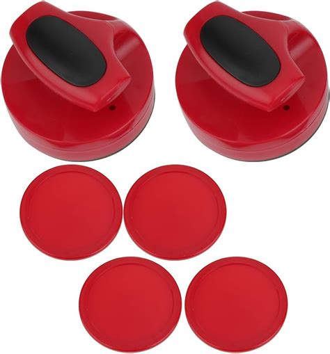 Vbest life Large Size Air Hockey Table Game Replacement, Red 94MM Air Hockey Slider Pusher Set ...